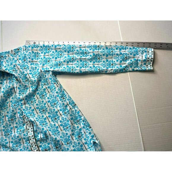 Talbots Button Up Shirt sz L Long Sleeve Cotton Floral Career Office Mature - Picture 10 of 10